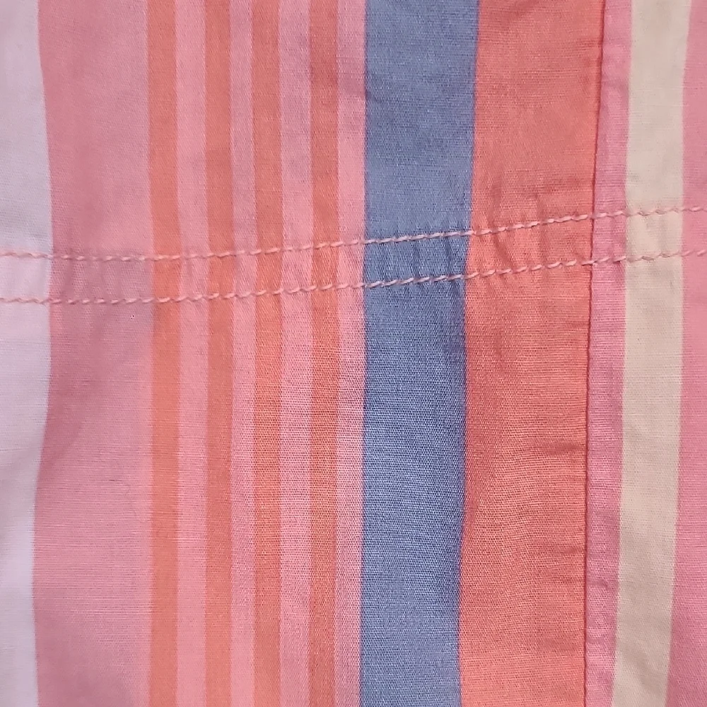 Free People 100% Cotton Striped Pink and Blue Women Dress